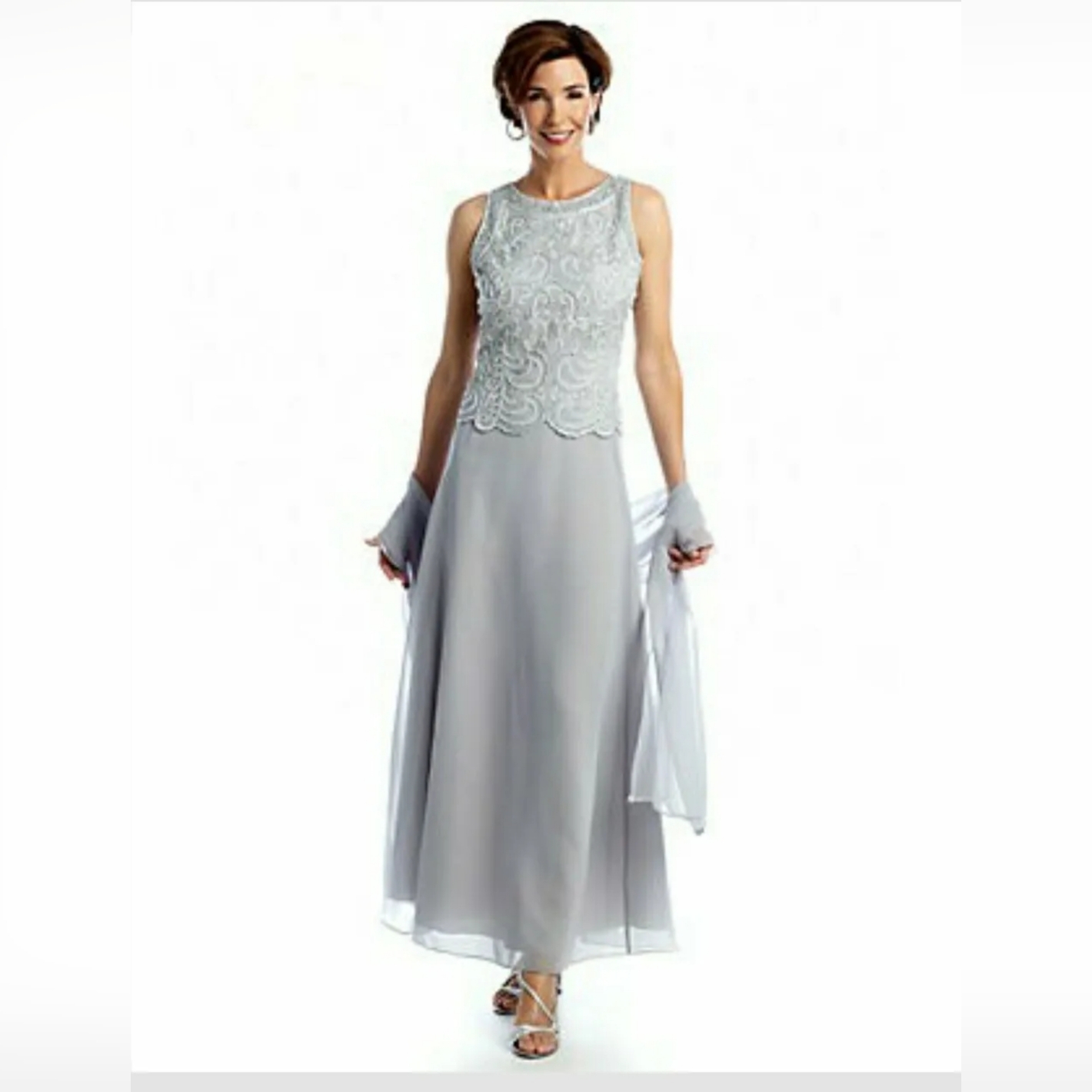 J Kara Beaded Gown With Shawl Msrp $259 Size 6